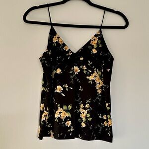 Maurices Black Camisole with Yellow Floral Design